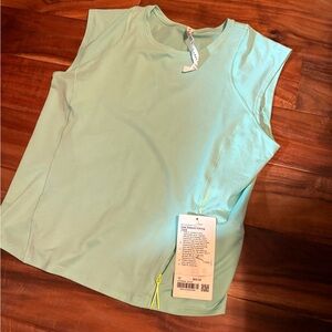 Lululemon Cap Sleeve Hiking Tank Green Size 12 NWT Lightweight Trail Top (0837)